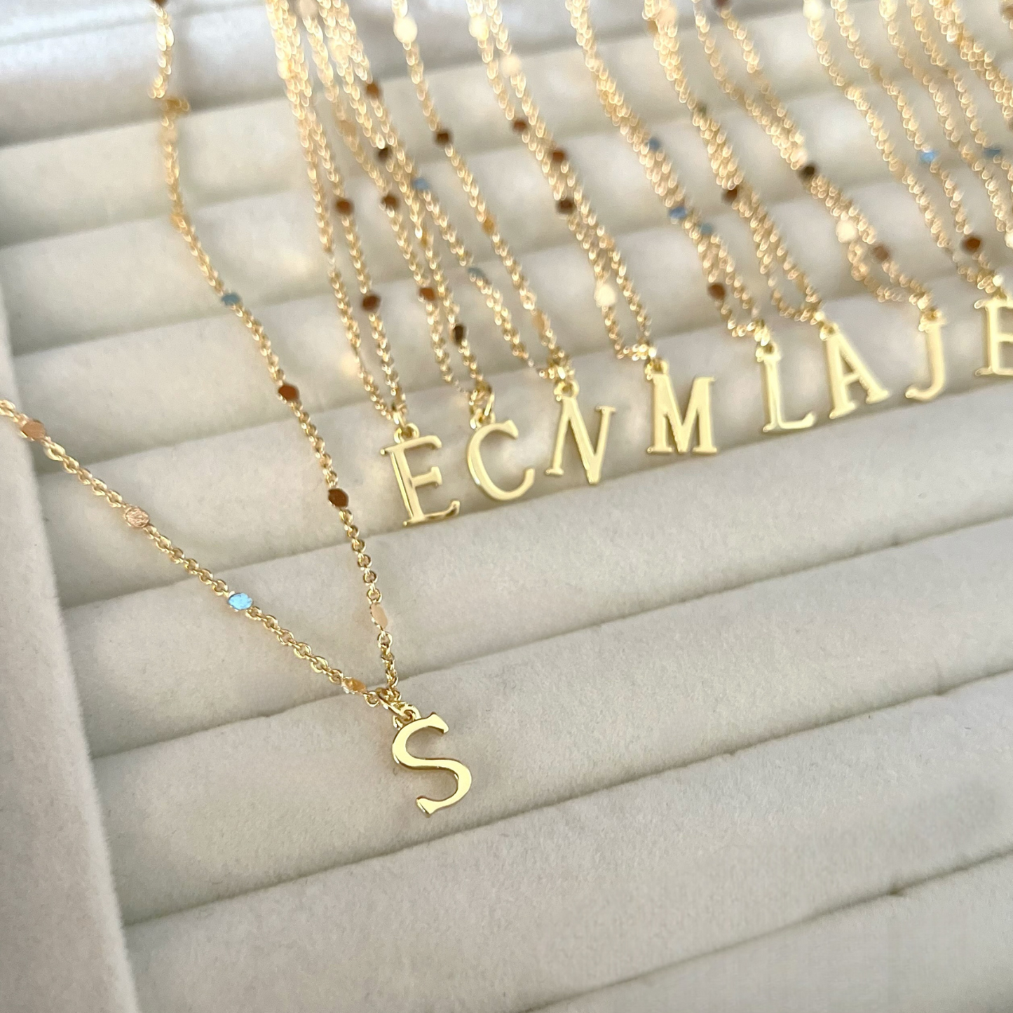 14k Gold Filled Dainty Initial Necklace