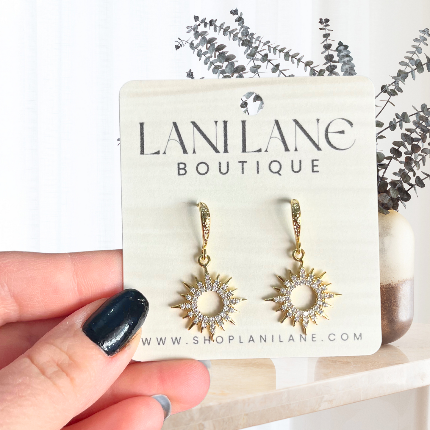 14K Gold Filled Starburst Dangle Earrings
