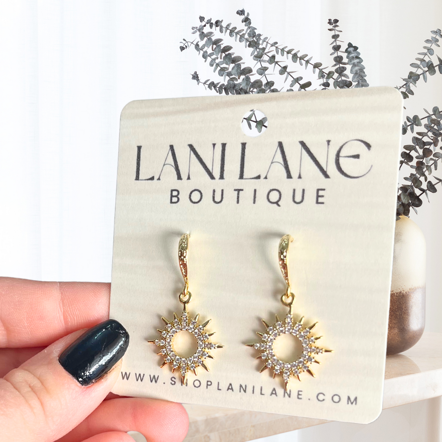 14K Gold Filled Starburst Dangle Earrings