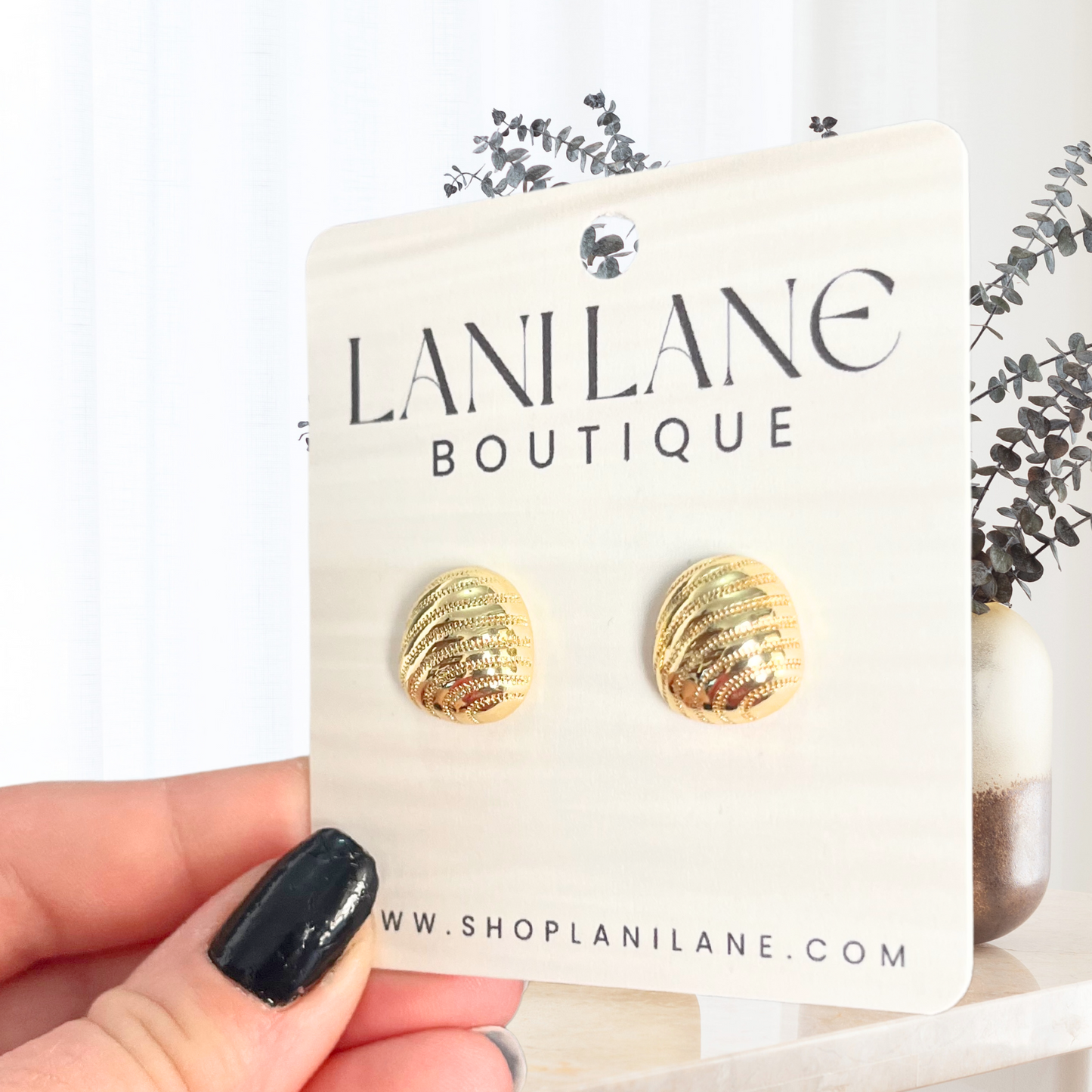 14K Gold Filled Thick Stripe Stud Earrings