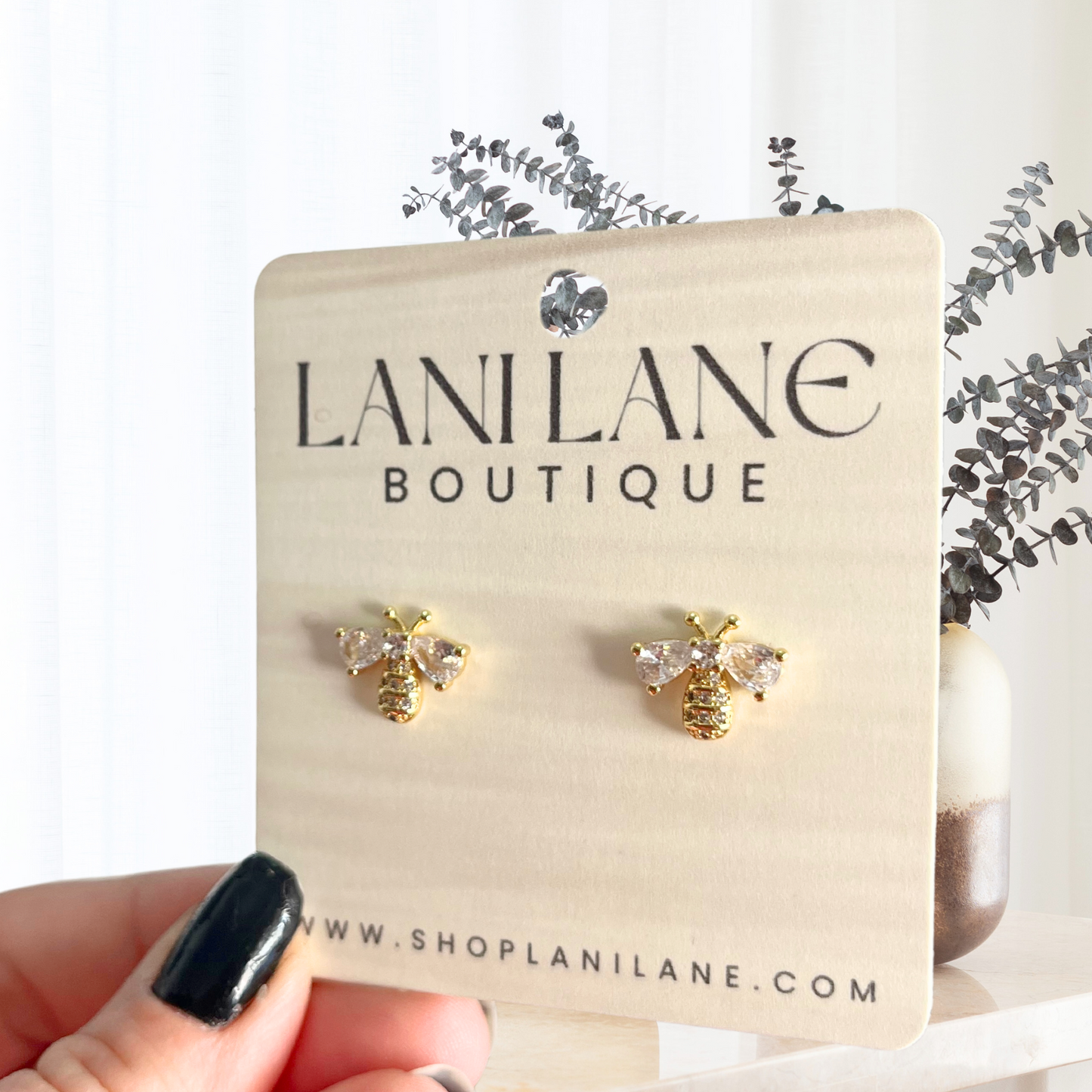 14K Gold Filled Earthy Bee Stud Earrings