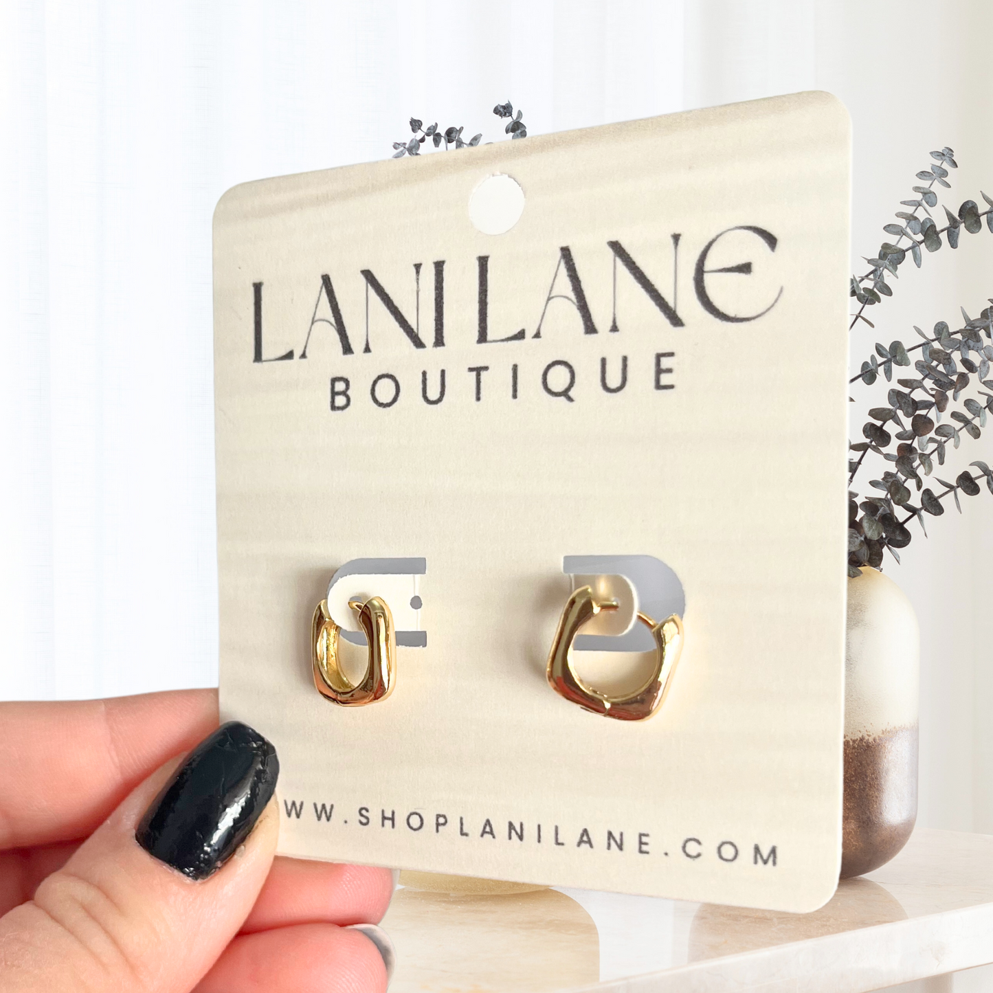 14K Gold Filled Dainty Modern Hoop Earrings