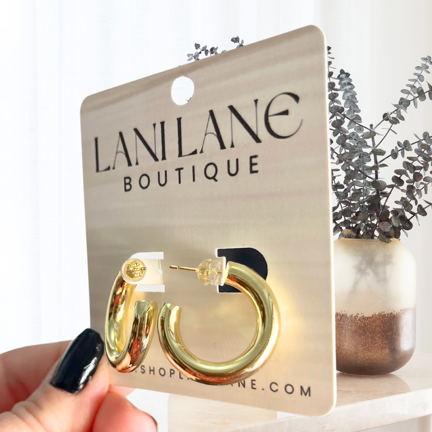 14K Gold Filled Thick Tube Hoop Earrings