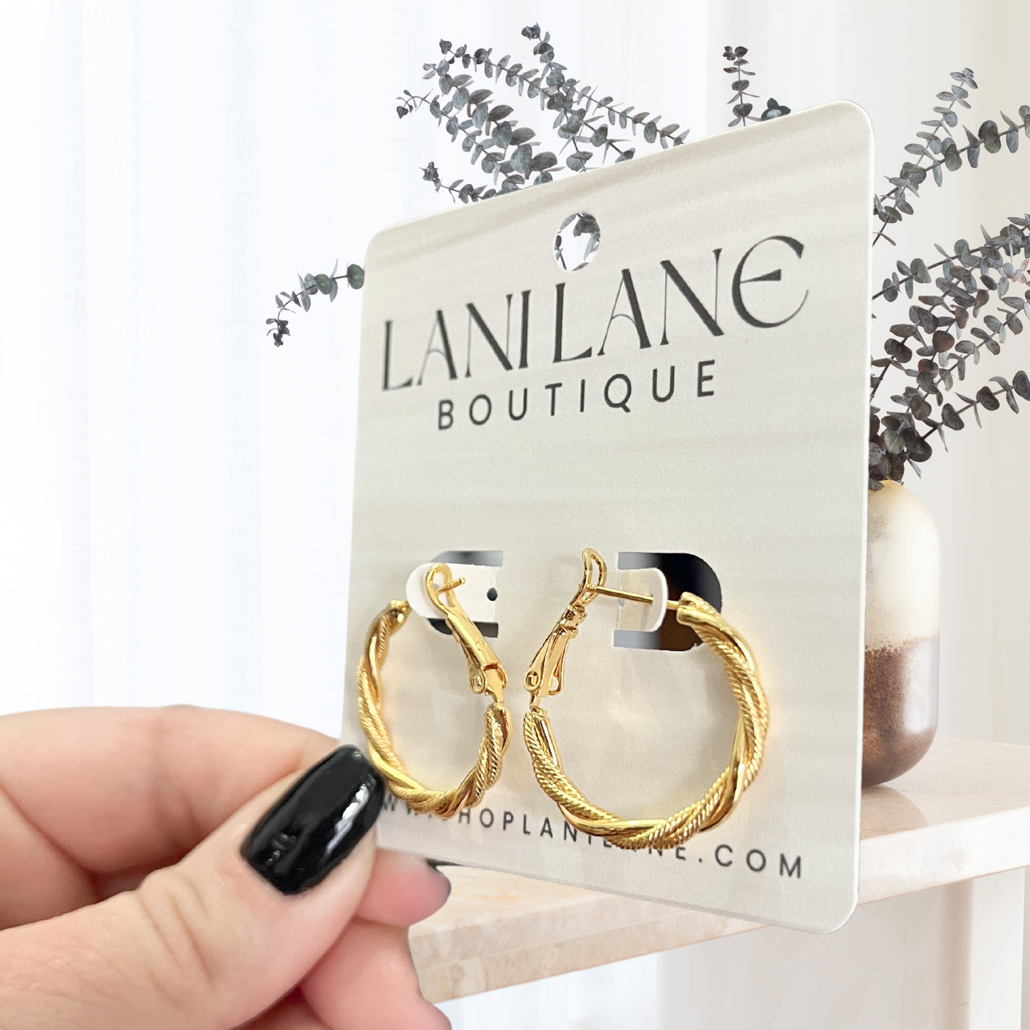24K Gold Filled Spiral Hoop Earrings