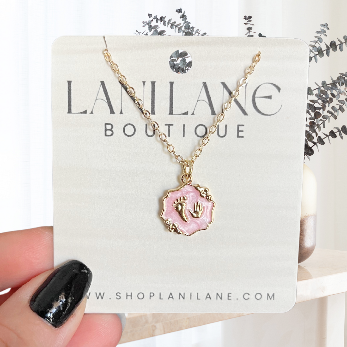 16k Gold Filled Girl Mom-To-Be Necklace