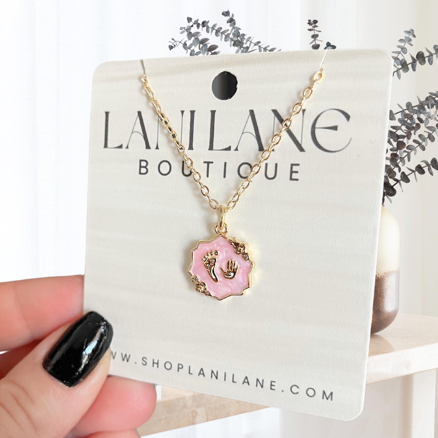 16k Gold Filled Girl Mom-To-Be Necklace