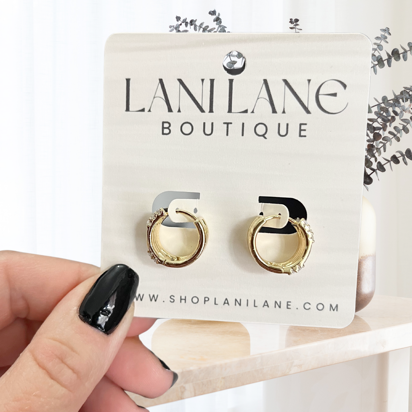 14K Gold Filled Thick CZ Modern Earrings