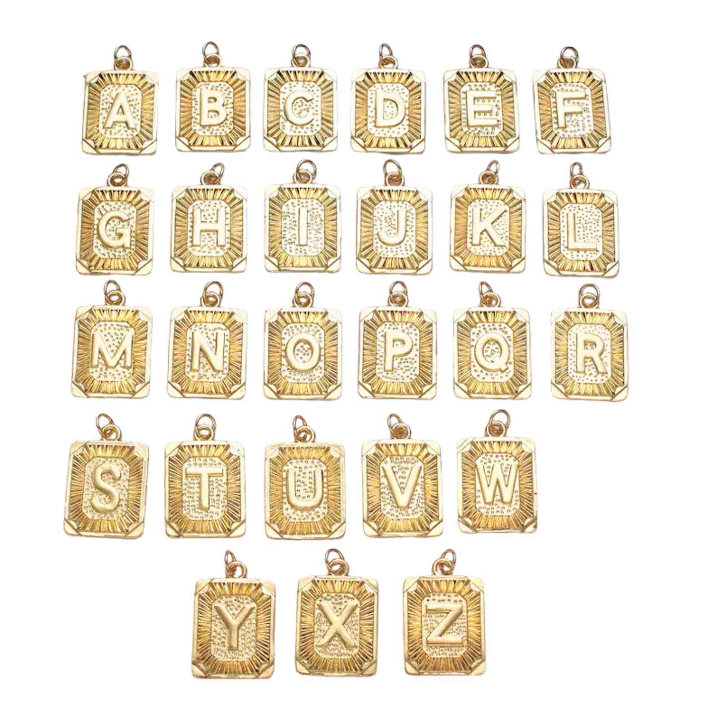 18K Gold Filled Rectangle Initial Necklace