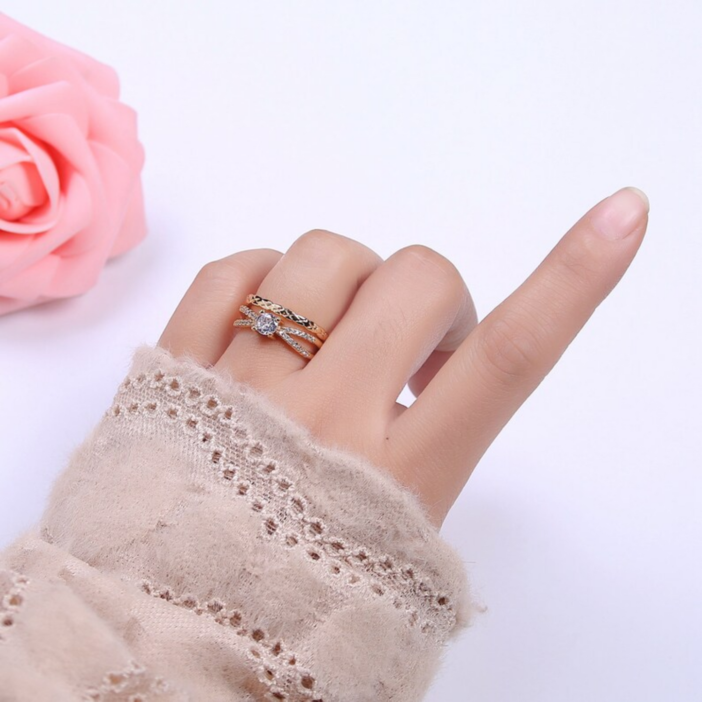 Triple Band CZ Ring