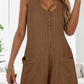Waffle-Knit Scoop Neck Wide Strap Romper