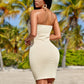 Waffle-Knit Tassel Sleeveless Wrap Dress