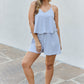 Culture Code Let It Happen Full Size Double Flare Striped Romper in Cobalt Blue