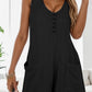 Waffle-Knit Scoop Neck Wide Strap Romper