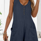 Waffle-Knit Scoop Neck Wide Strap Romper