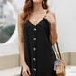 Buttoned Spaghetti Strap Dress