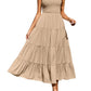 Tiered Smocked Wide Strap Dress