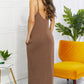 Zenana Full Size Beach Vibes Cami Maxi Dress in Mocha