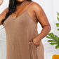 Zenana Full Size Beach Vibes Cami Maxi Dress in Mocha