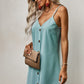 Buttoned Spaghetti Strap Dress