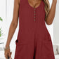 Waffle-Knit Scoop Neck Wide Strap Romper