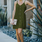 Buttoned Spaghetti Strap Dress