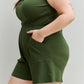 Zenana Forever Yours Full Size V-Neck Sleeveless Romper in Army Green