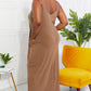 Zenana Full Size Beach Vibes Cami Maxi Dress in Mocha