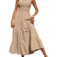 Tiered Smocked Wide Strap Dress