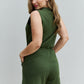 Zenana Forever Yours Full Size V-Neck Sleeveless Romper in Army Green