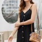 Buttoned Spaghetti Strap Dress