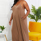 Zenana Full Size Beach Vibes Cami Maxi Dress in Mocha