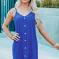 Buttoned Spaghetti Strap Dress