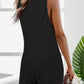 Waffle-Knit Scoop Neck Wide Strap Romper