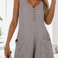 Waffle-Knit Scoop Neck Wide Strap Romper
