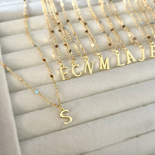 14k Gold Filled Dainty Initial Necklace