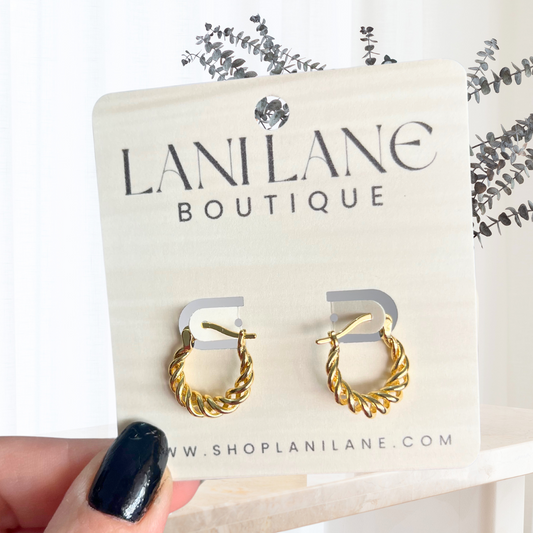 14K Gold Filled Spiral Hoop Earrings