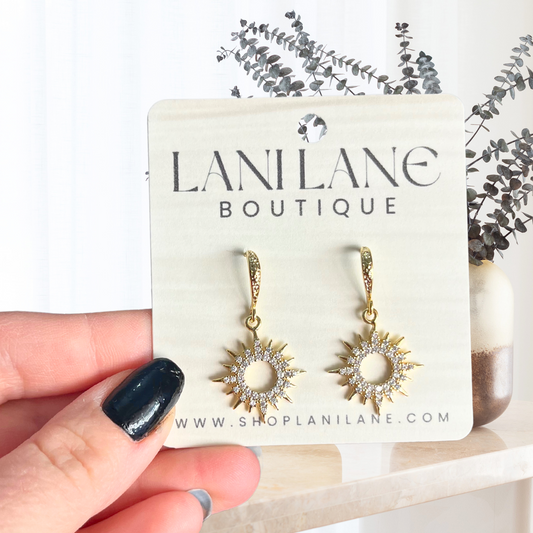 14K Gold Filled Starburst Dangle Earrings