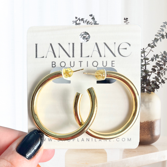 14K Gold Filled Large Hoop Earrings