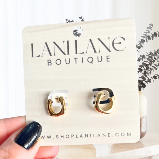 14K Gold Filled Dainty Modern Hoop Earrings