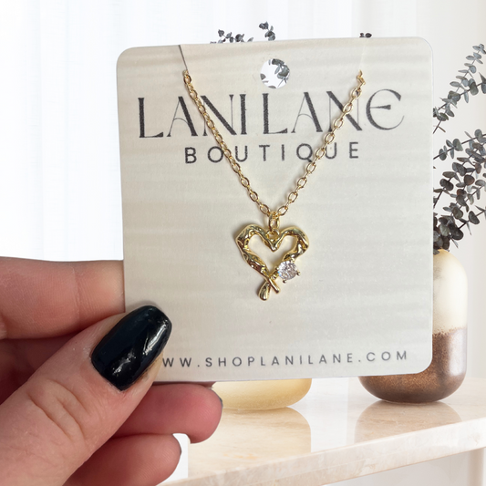 14K Gold Filled Dainty Heart Necklace