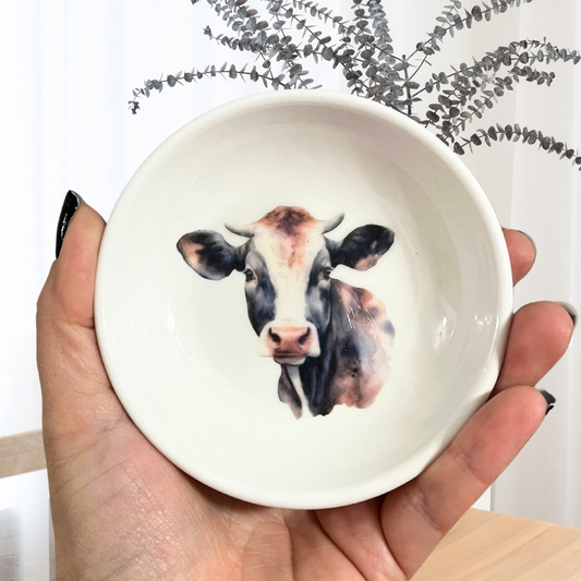 Southern Cow Painted Jewelry Dish