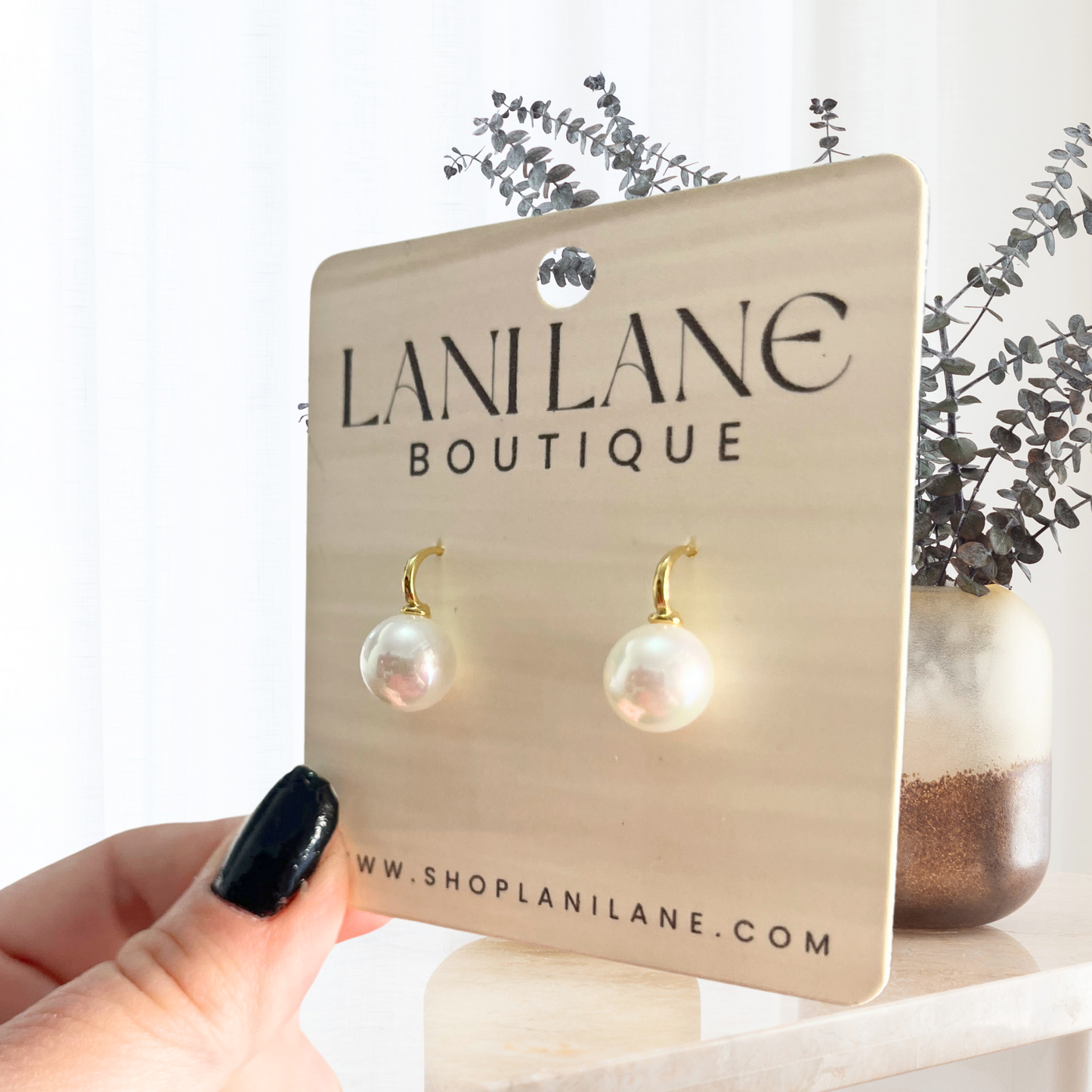 18k Gold Filled Pearl Drop Dangle Earrings