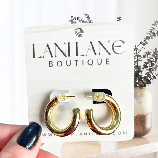 14K Gold Filled Thick Tube Hoop Earrings
