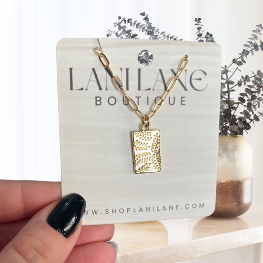 14K Gold Filled Gold Leaf Paperclip Chain Necklace