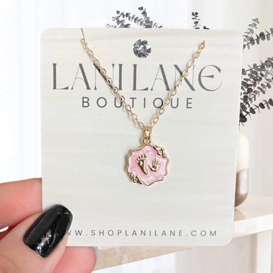 16k Gold Filled Girl Mom-To-Be Necklace