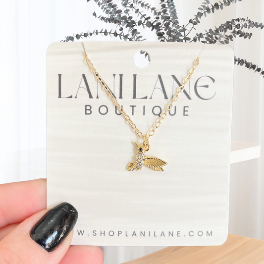 14K Gold Filled Hummingbird Necklace
