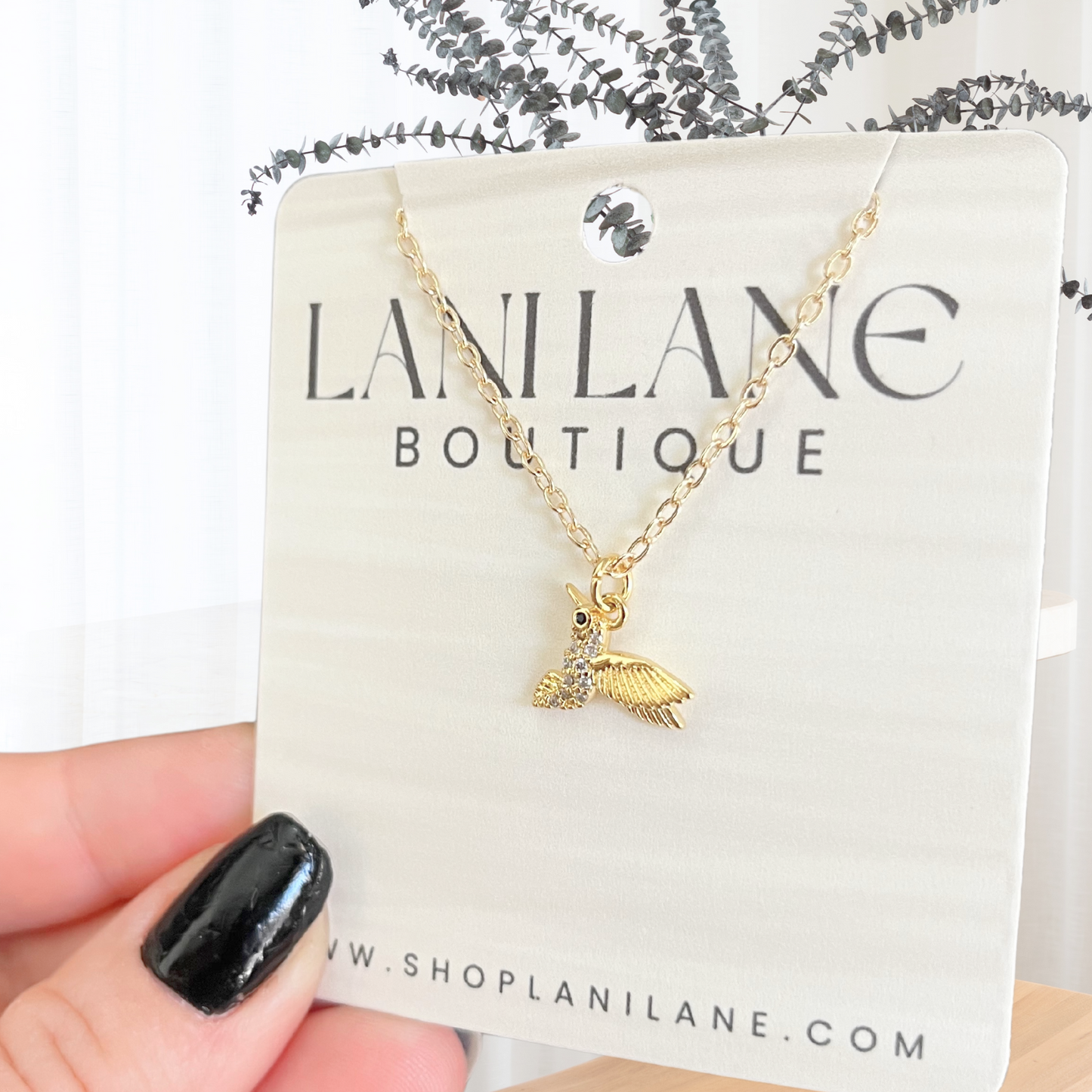 14K Gold Filled Hummingbird Necklace
