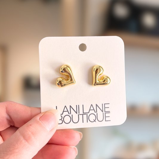 Thick Chunky Heart Earrings