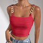 Chain Detail Square Neck Tank