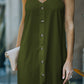 Buttoned Spaghetti Strap Dress